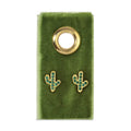 Green Pavé Cactus On Velvet Gift Tag