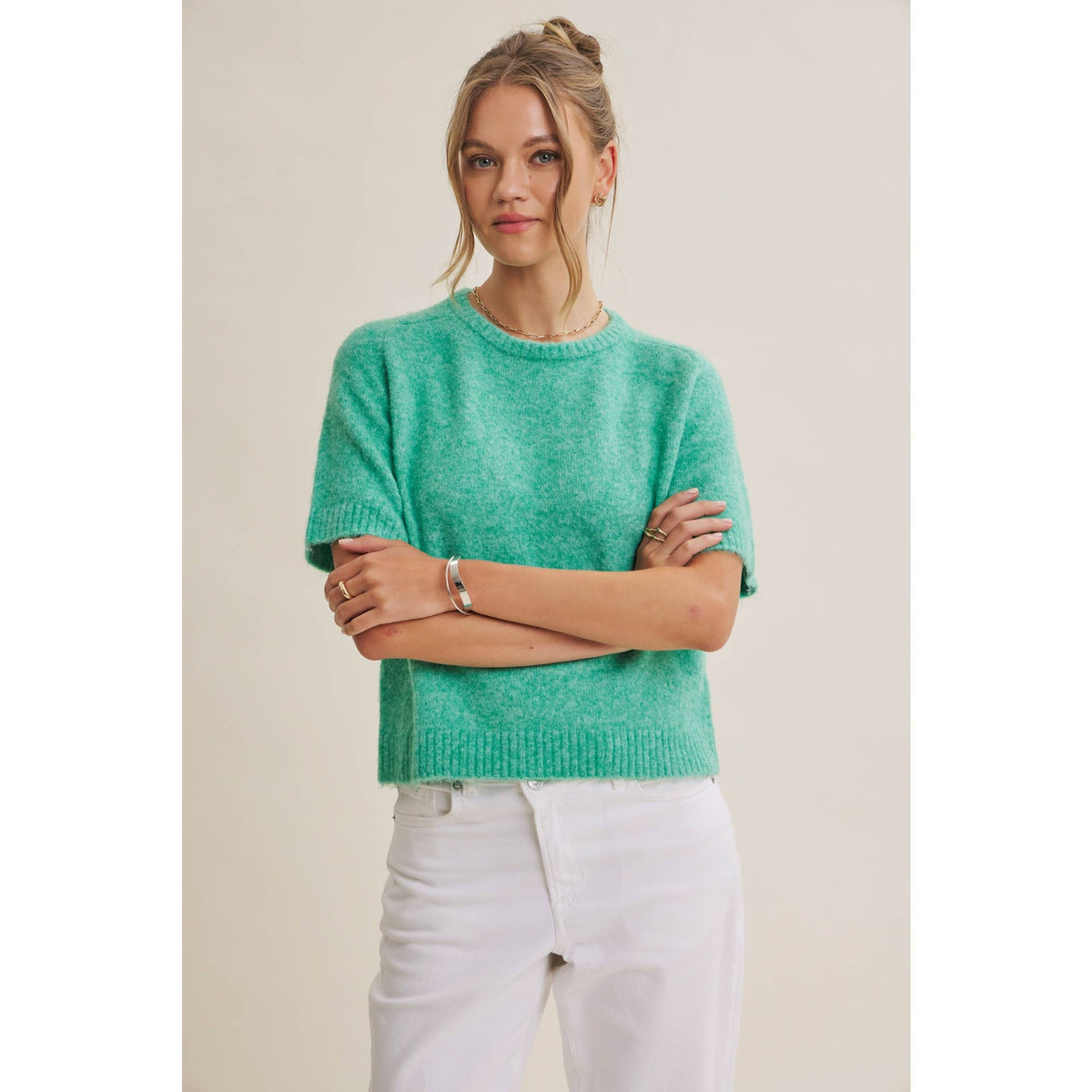 SWEET AFTERNOON ULTRA-SOFT FUZZY RECYCLED SWEATER TOP