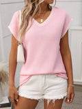 V-neck Short Sleeves Sweater Vest