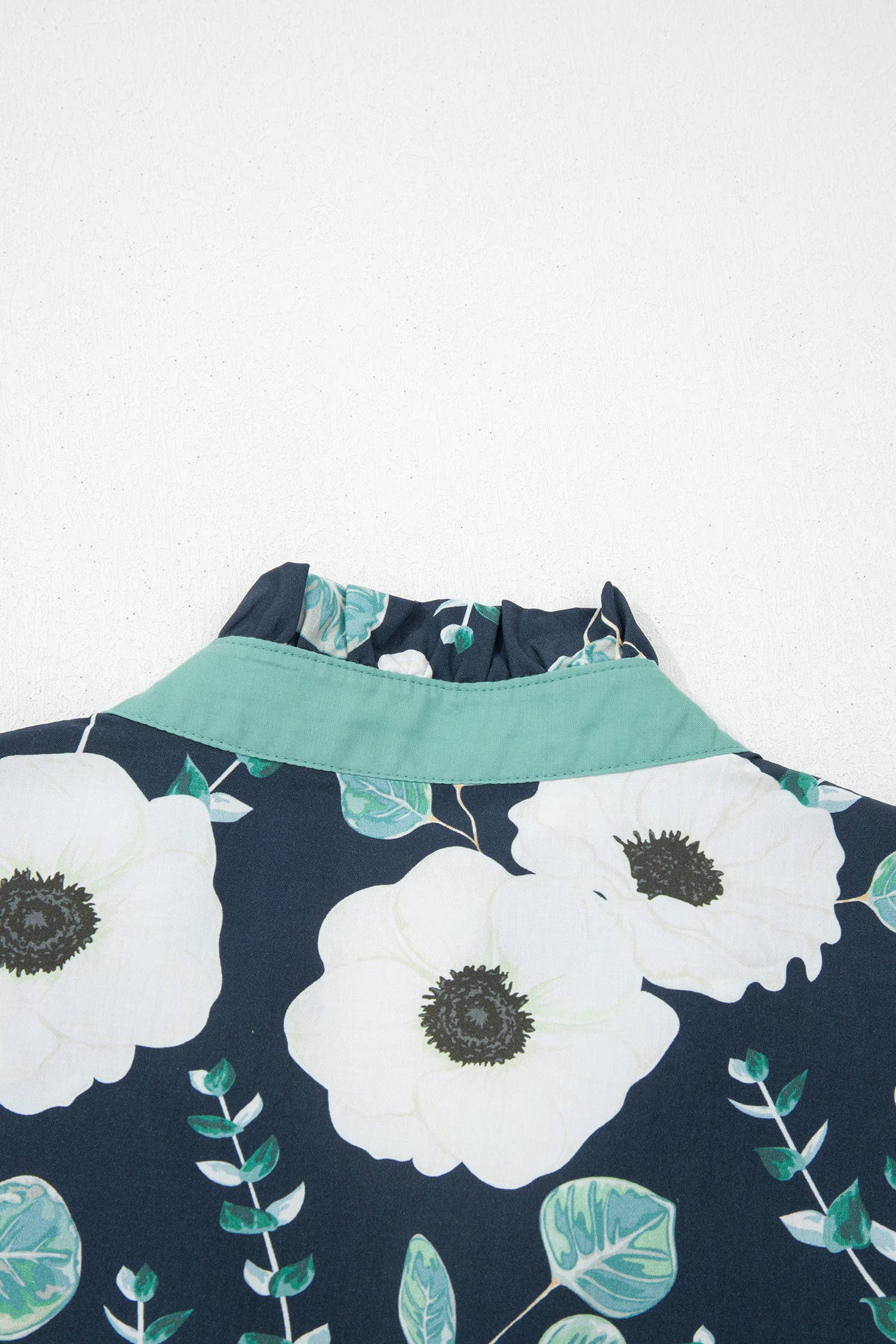 Floral Print Patchwork V Neck Short Sleeve Blouse (S-XL)