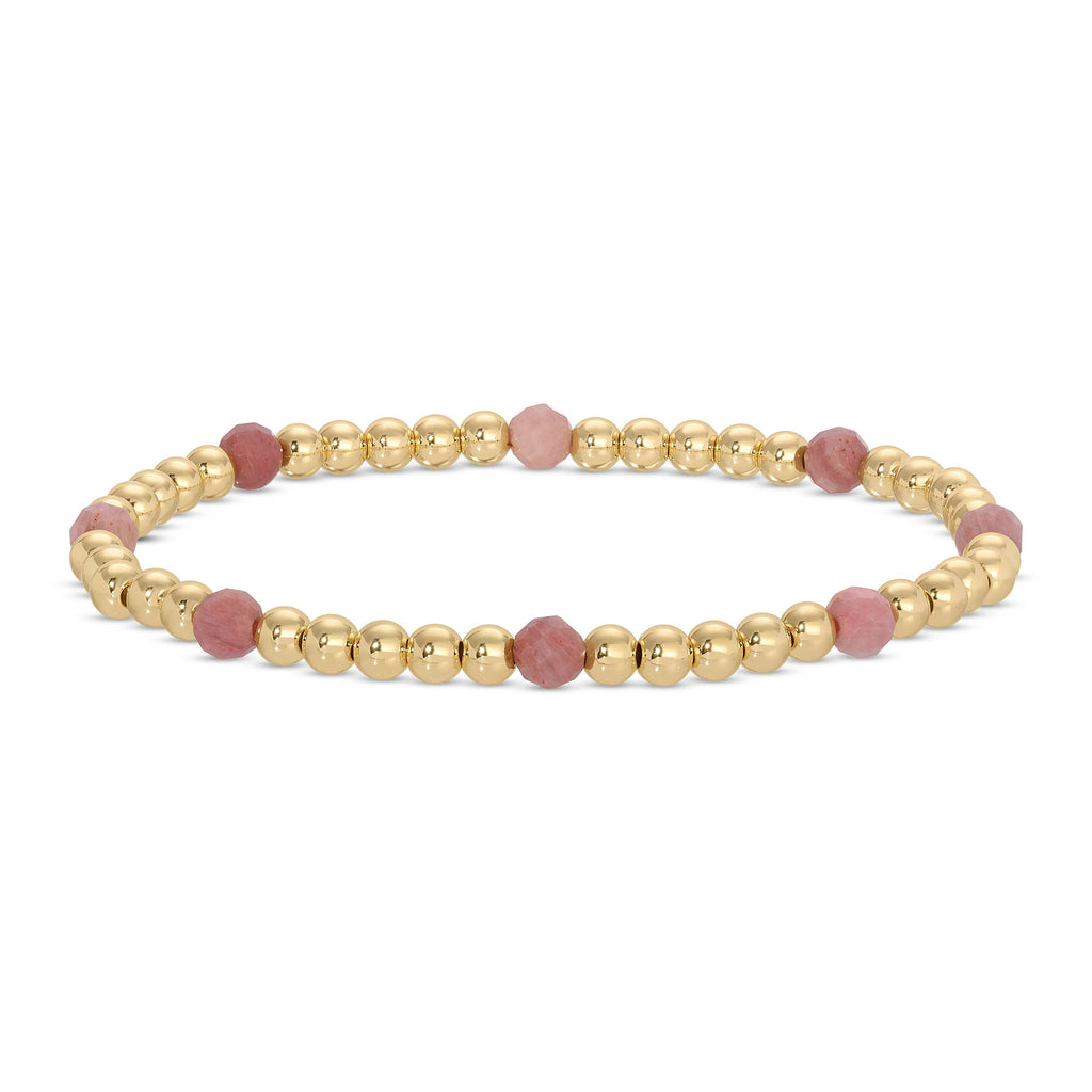 Stretch Beaded Bracelet With Stone Accents
