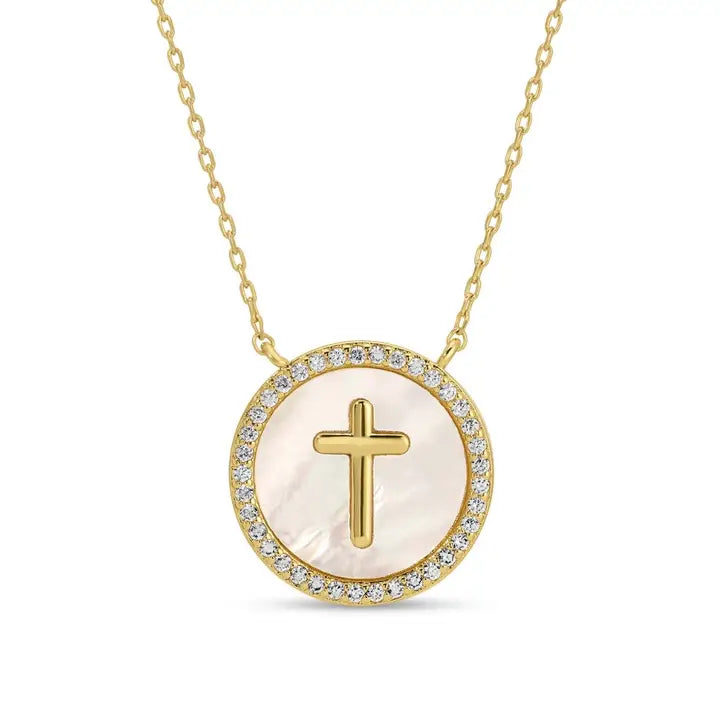Shimmer & Shine Cross Accented Necklace