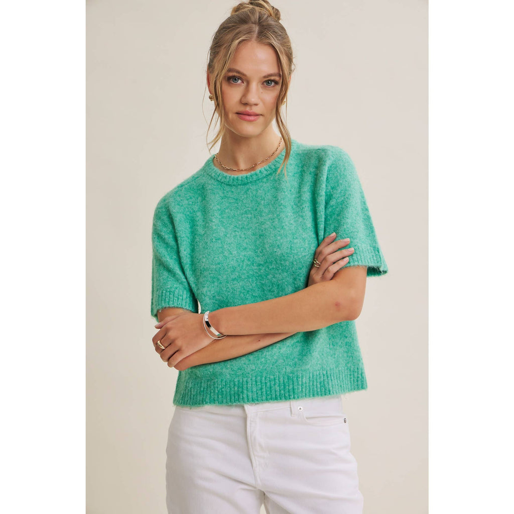SWEET AFTERNOON ULTRA-SOFT FUZZY RECYCLED SWEATER TOP