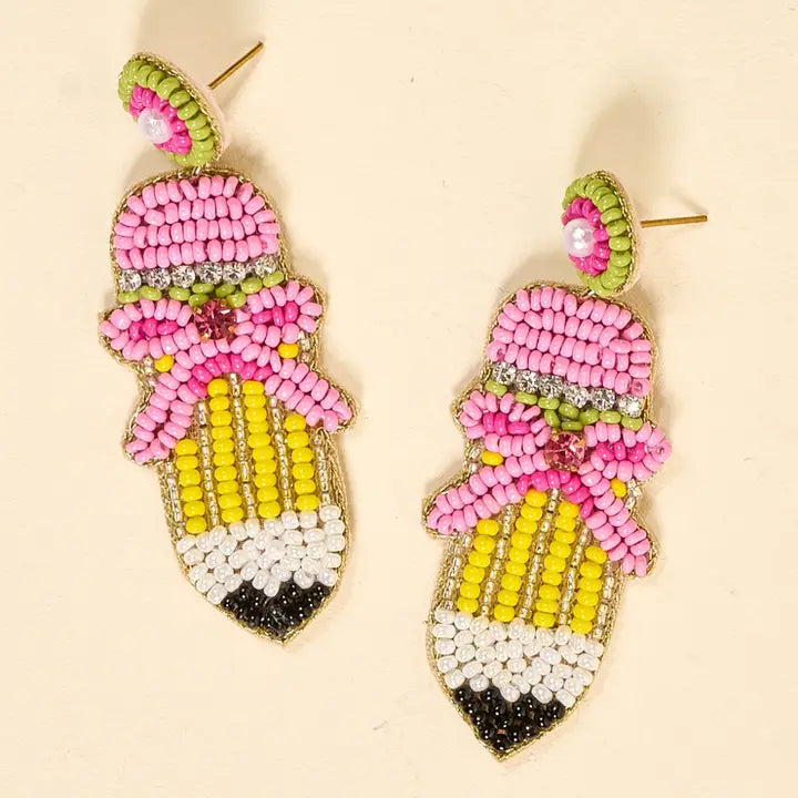 Beaded Earrings–Pencil Me in