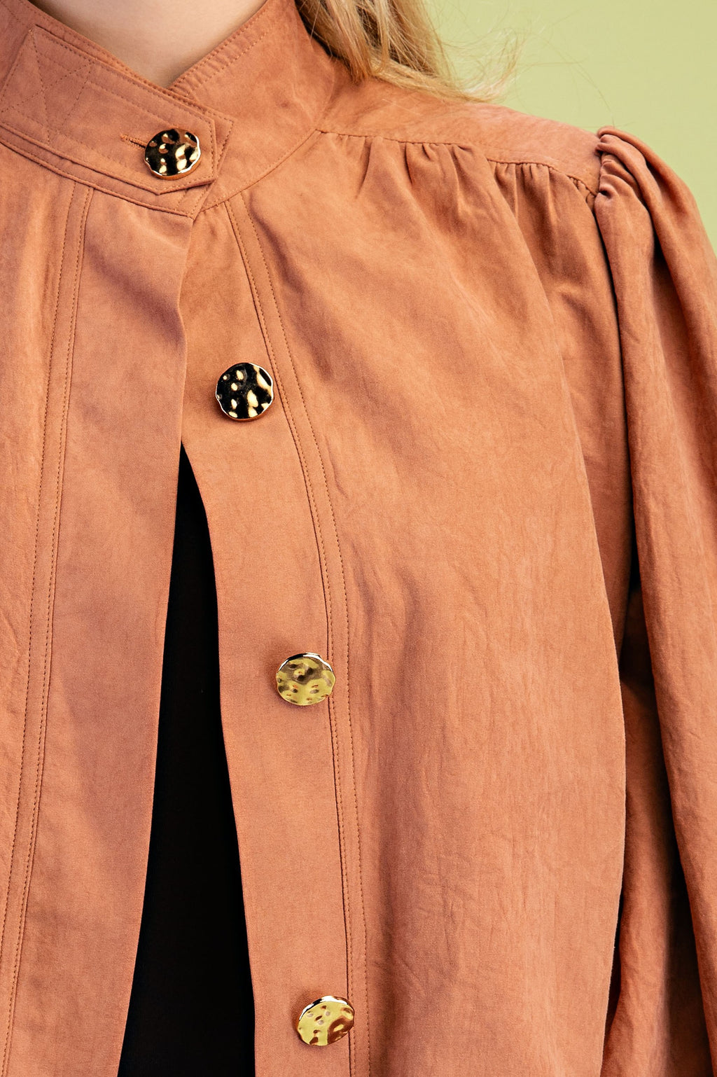Bubble Hem Funnel Neck Jacket