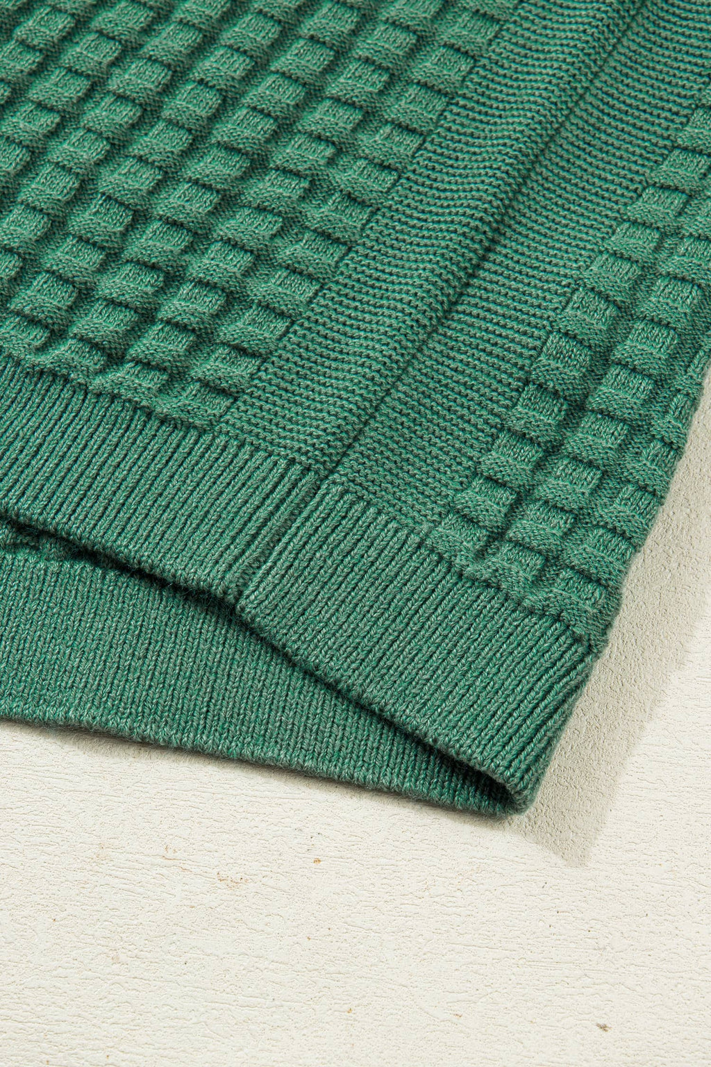 Textured Short Sleeve Round Neck Sweater