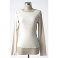 Ribbed Exposed Seam Long Sleeve Top