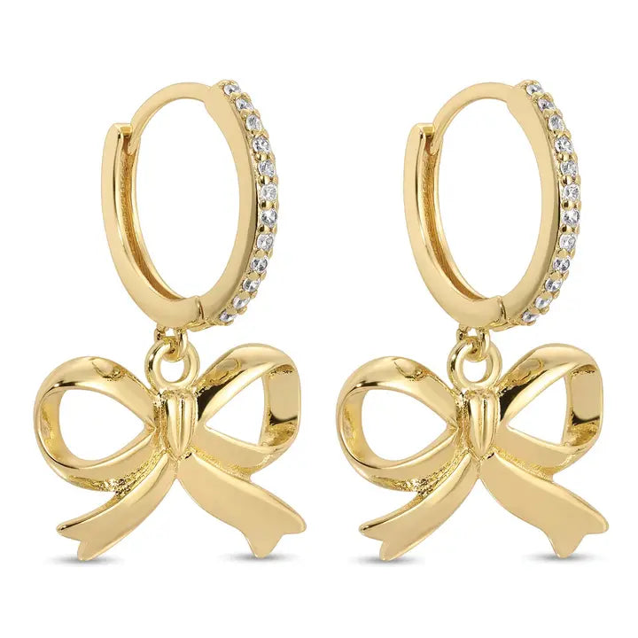 Pavé Huggies with Bow