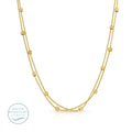 Layered Square Bead Necklace, Water-Resistant