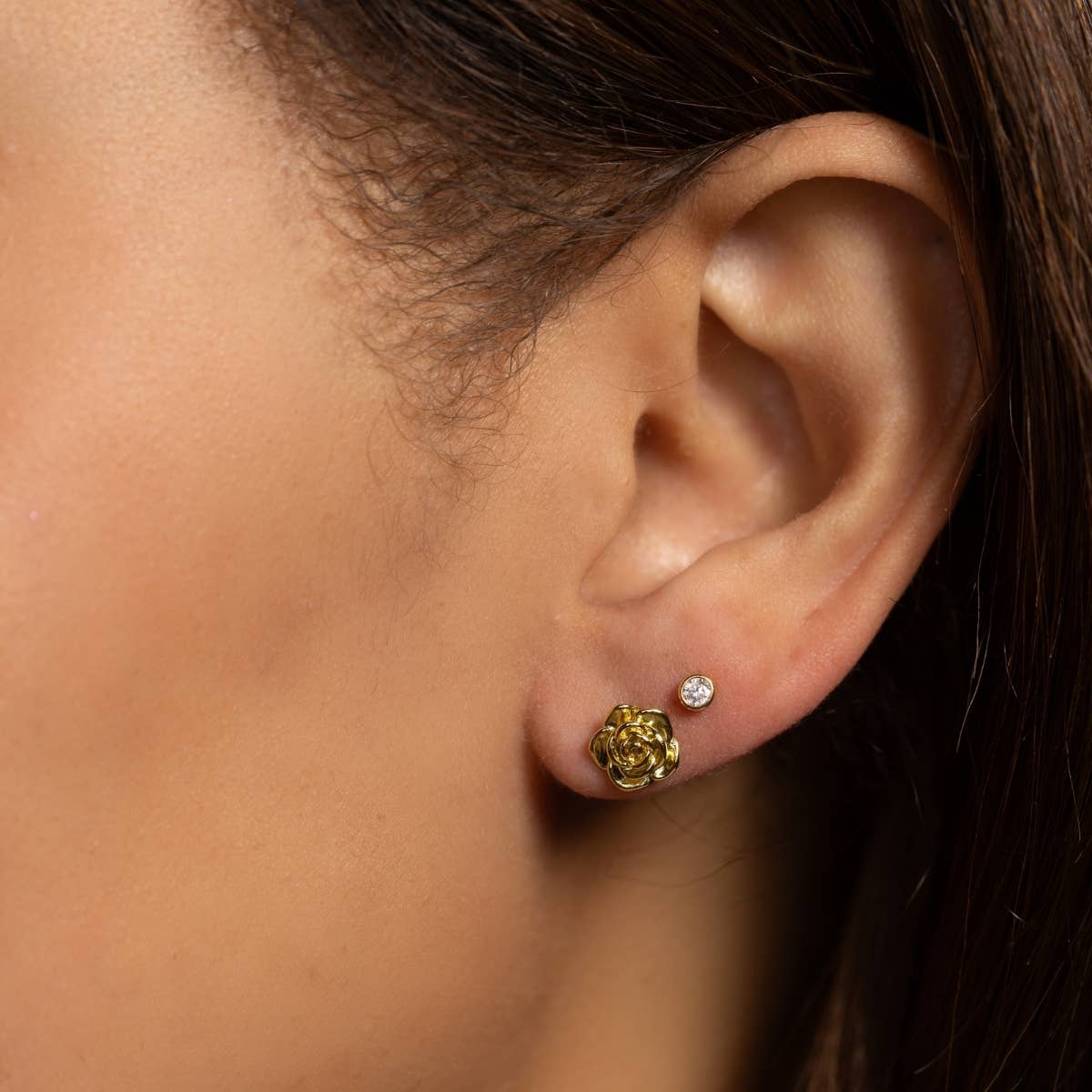 Rose Studs on Velvet Tag