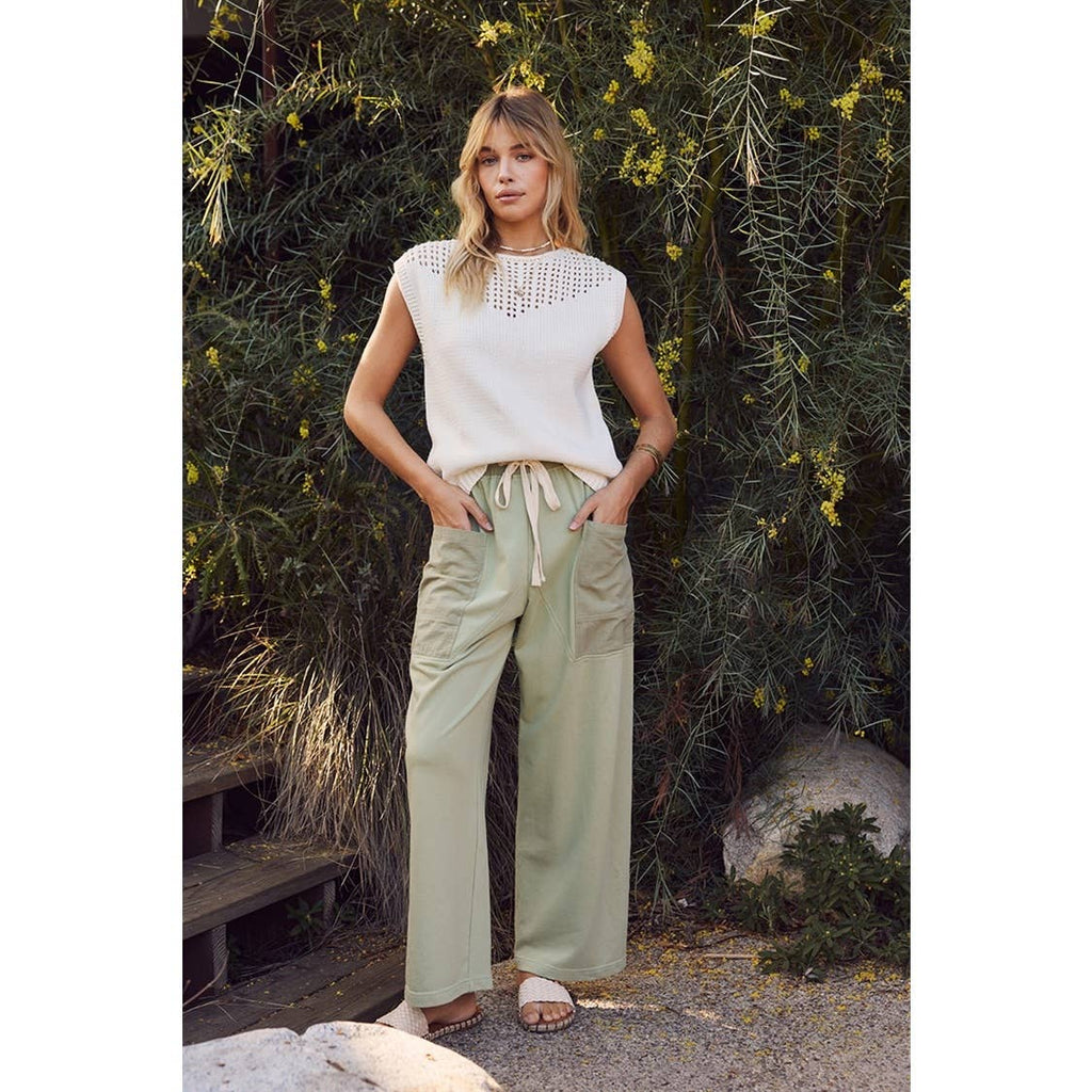 WEEKEND IN TUSCANY TIMELESS OPEN-KNIT FRONT YOKE SWEATER