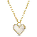 Luxe Heart Shell Pavé Necklace