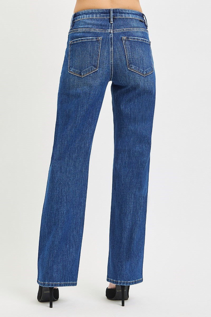 Tummy Control 4-Way Stretch High Rise Straight Leg Jeans