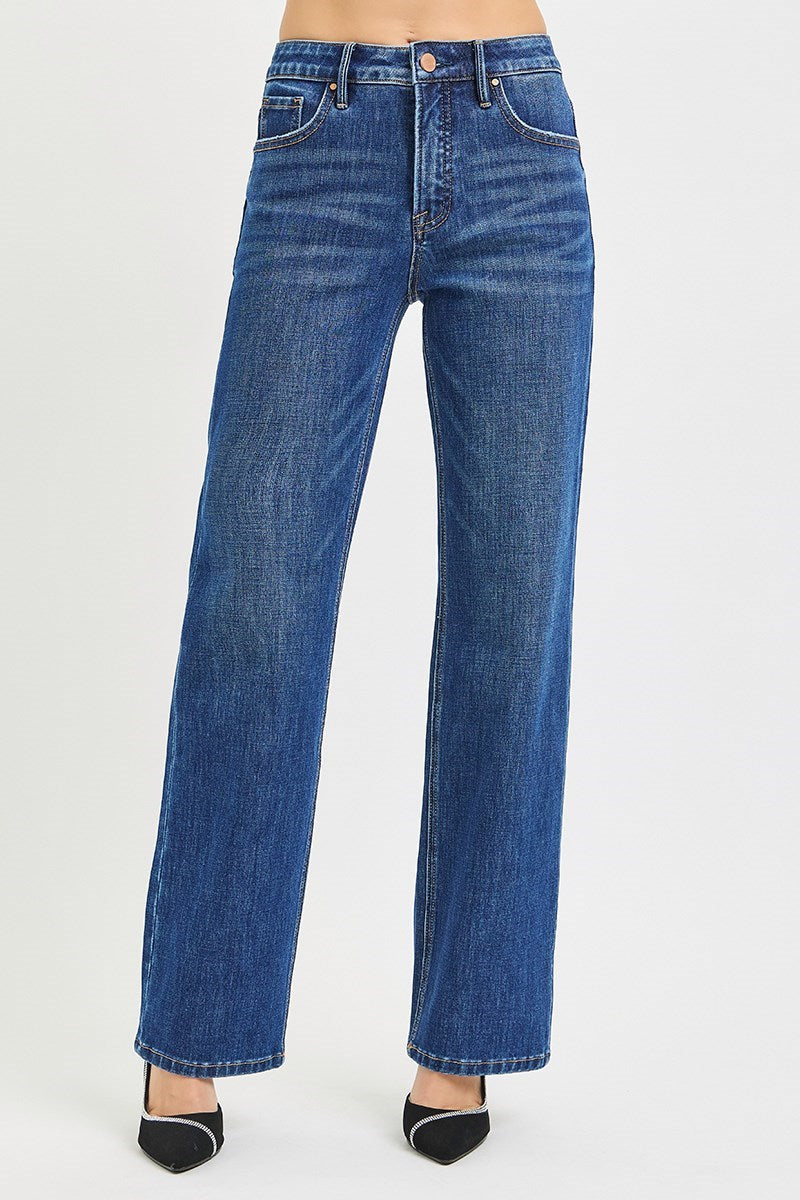 Tummy Control 4-Way Stretch High Rise Straight Leg Jeans