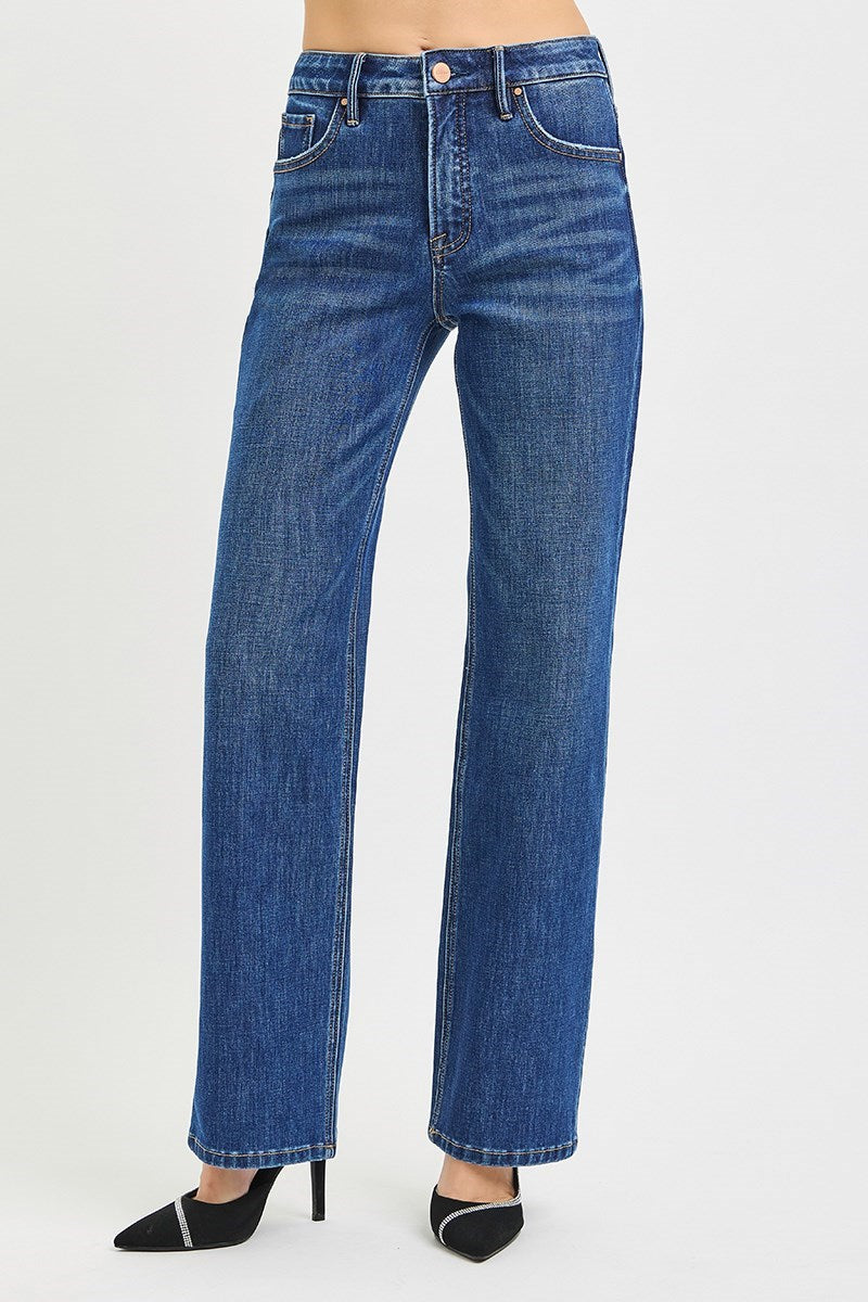 Tummy Control 4-Way Stretch High Rise Straight Leg Jeans