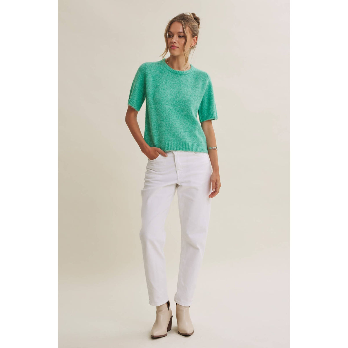 SWEET AFTERNOON ULTRA-SOFT FUZZY RECYCLED SWEATER TOP