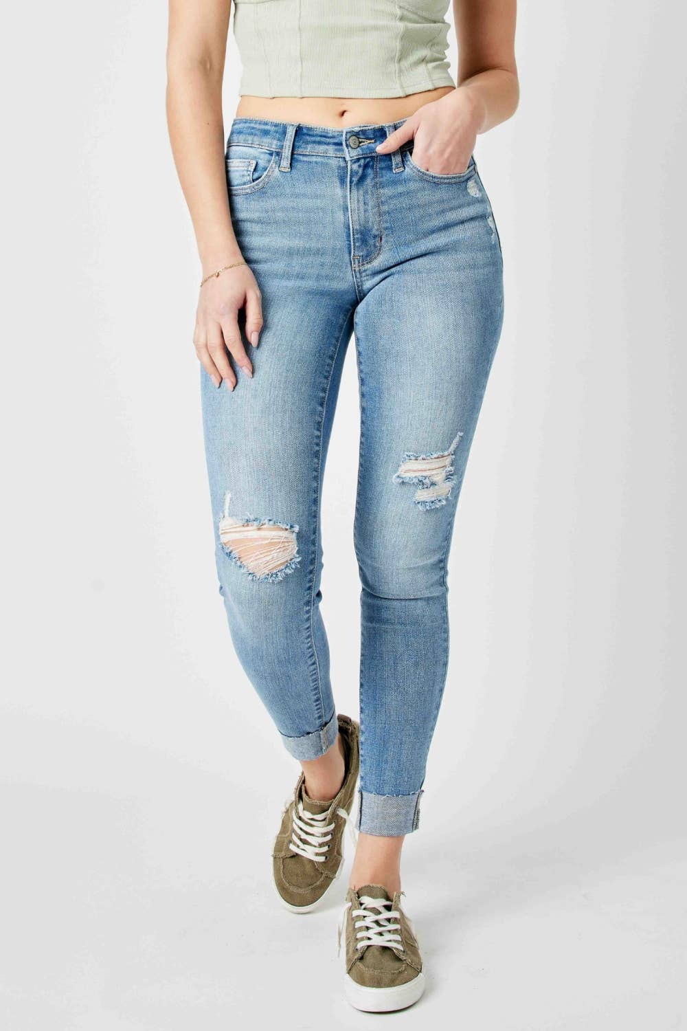 Destroy & Cuff Skinny Jean