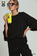 Select Luxeknit Round Neck Ruffle Tier Raglan Sleeve Top