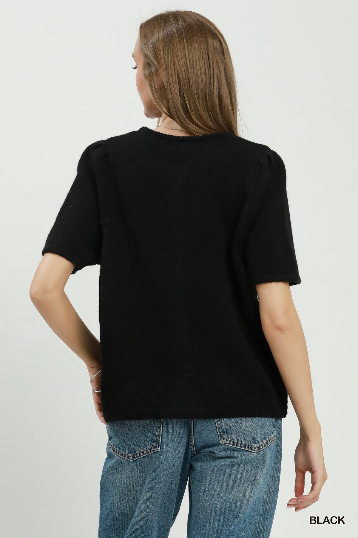 Knit Short Sleeve Button Down Cardigan Top