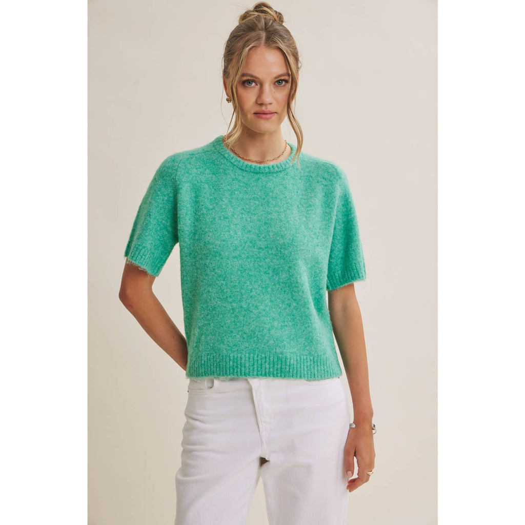 SWEET AFTERNOON ULTRA-SOFT FUZZY RECYCLED SWEATER TOP