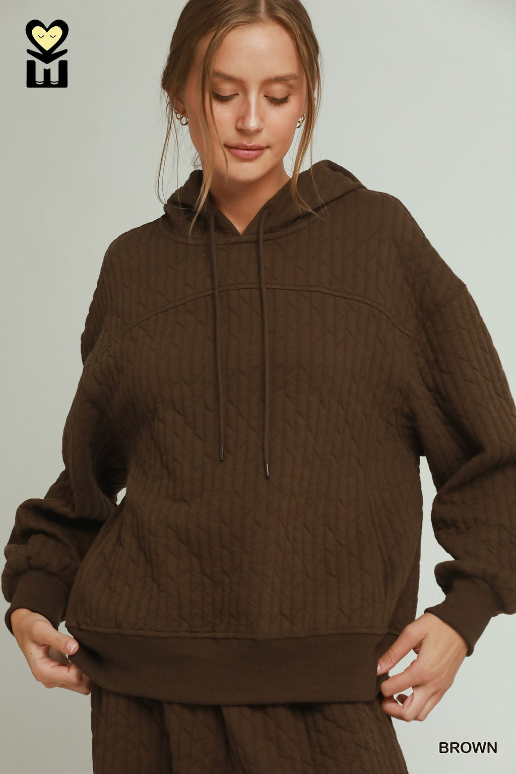 Quilted Hoodie With Drawcord