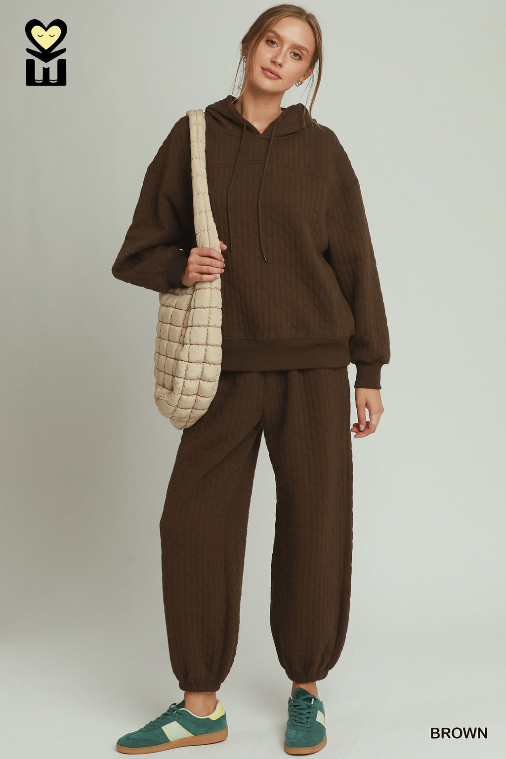 Quilted Hoodie With Drawcord