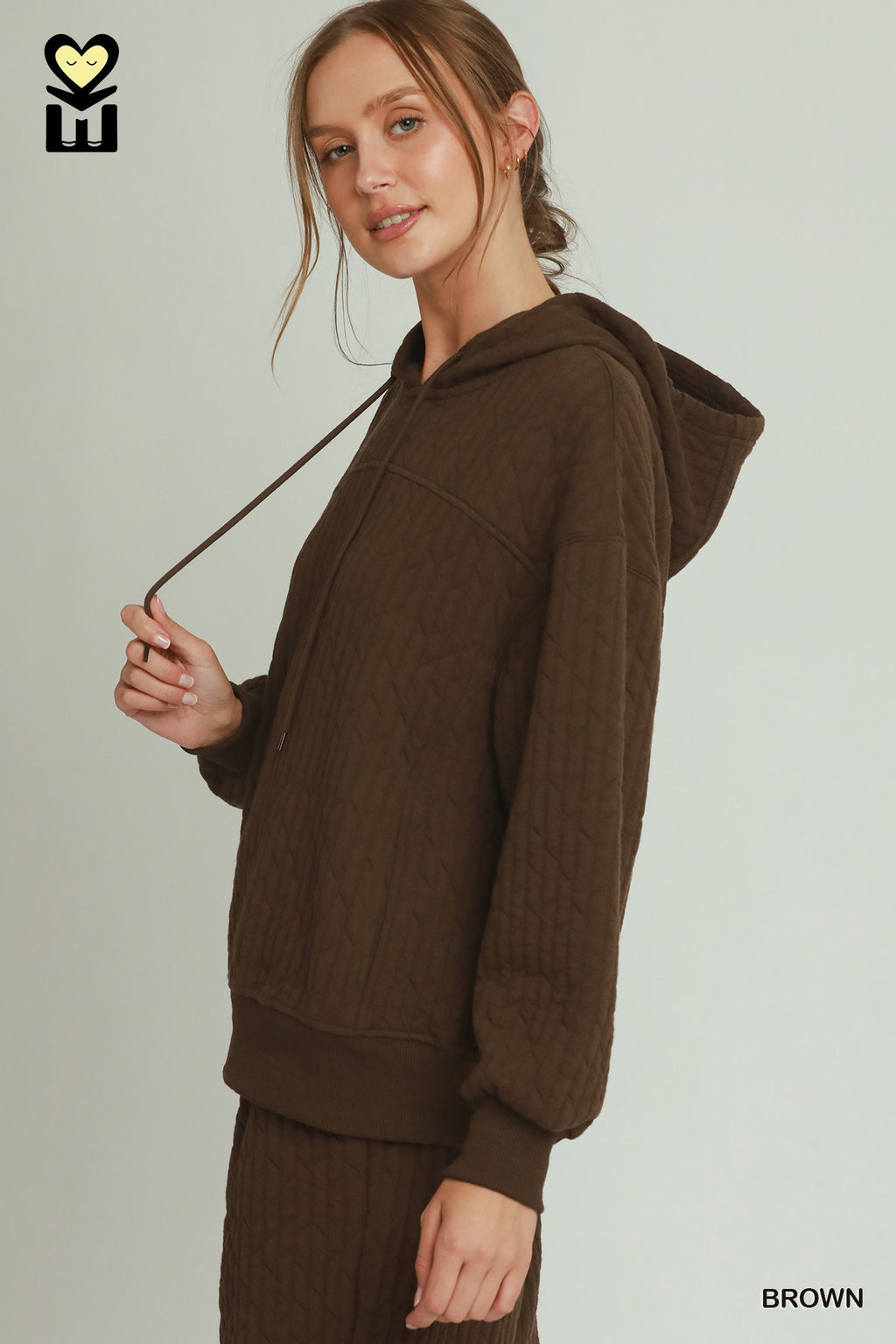 Quilted Hoodie With Drawcord