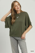 Oversized Short-Sleeve Poncho Sweater