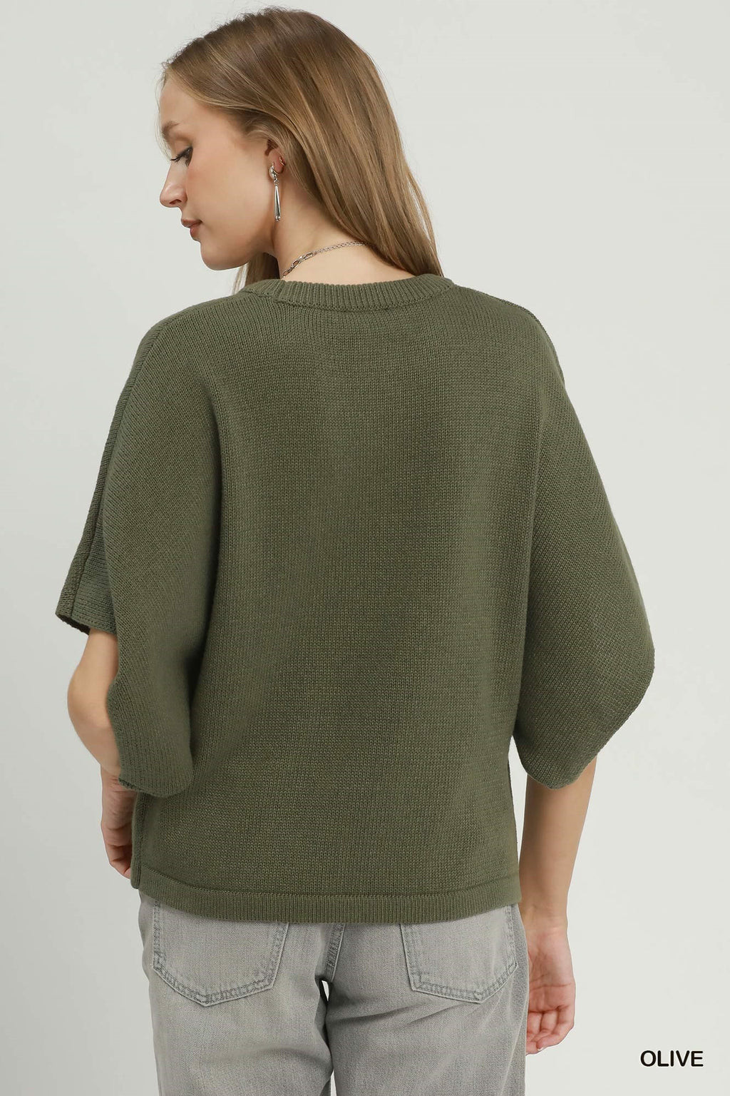 Oversized Short-Sleeve Poncho Sweater