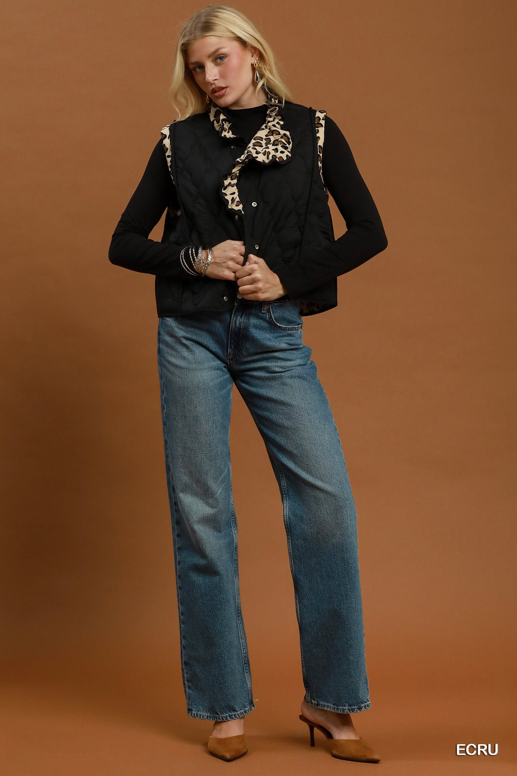 Reversible Ruffle Shoulder Vest