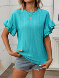 Solid Color Round Neck T-shirt Top