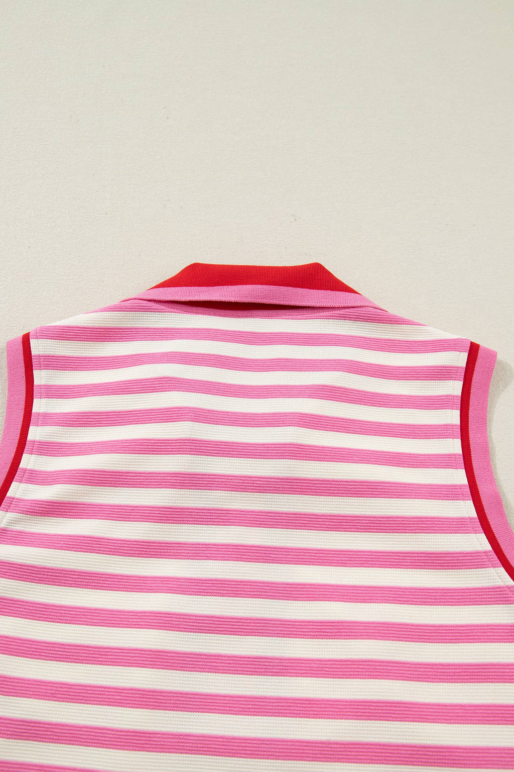 Striped Sleeveless Polo Dress Two-Piece Set
