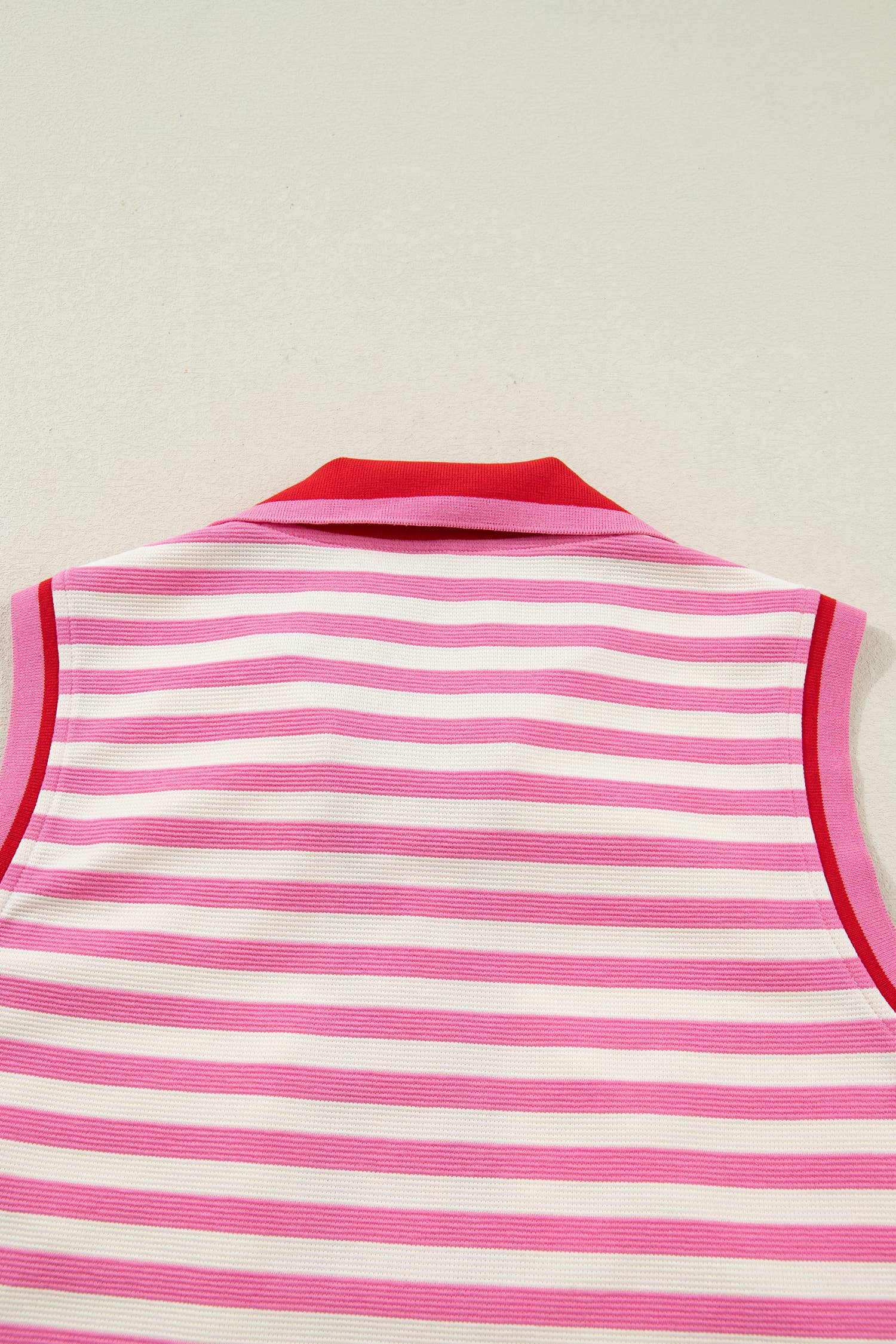 Striped Sleeveless Polo Dress Two-Piece Set