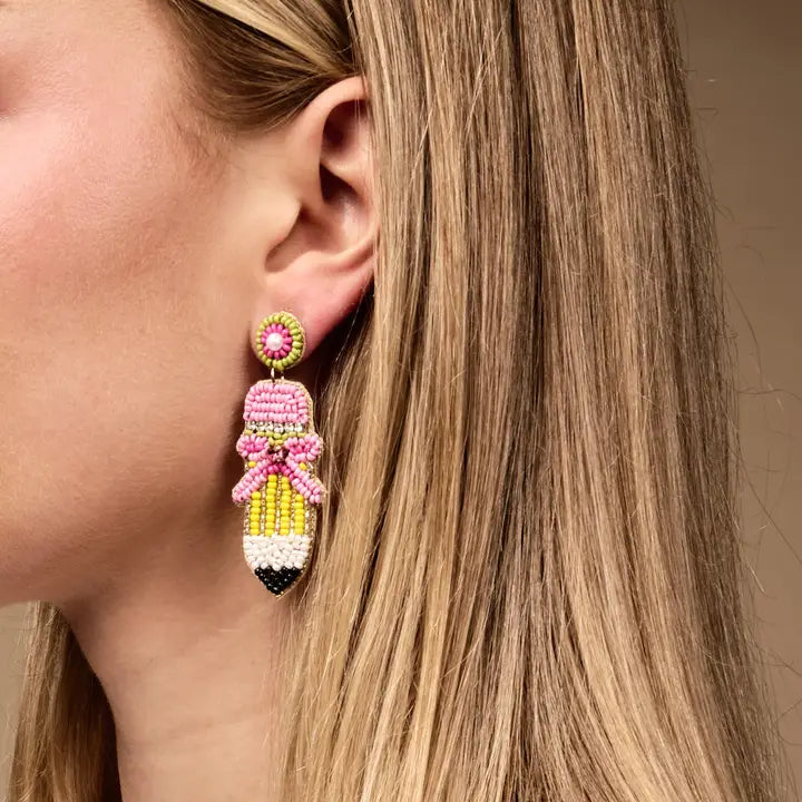Beaded Earrings–Pencil Me in
