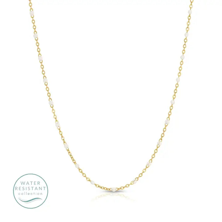 Delicate Confetti Chain Necklace, Water-Resistant