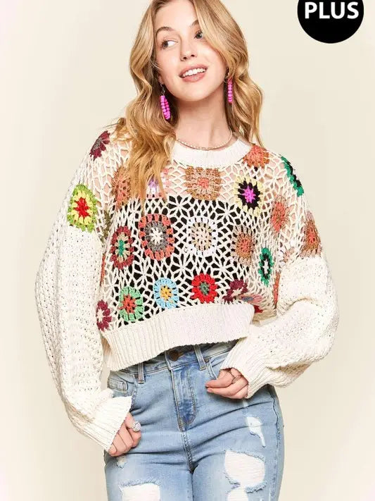 Plus Size Multi Color Crop Top