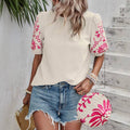 Puff Sleeve Embroidered Blouse