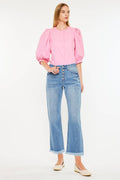 Kan Can Light Wash High Rise Straight Jean