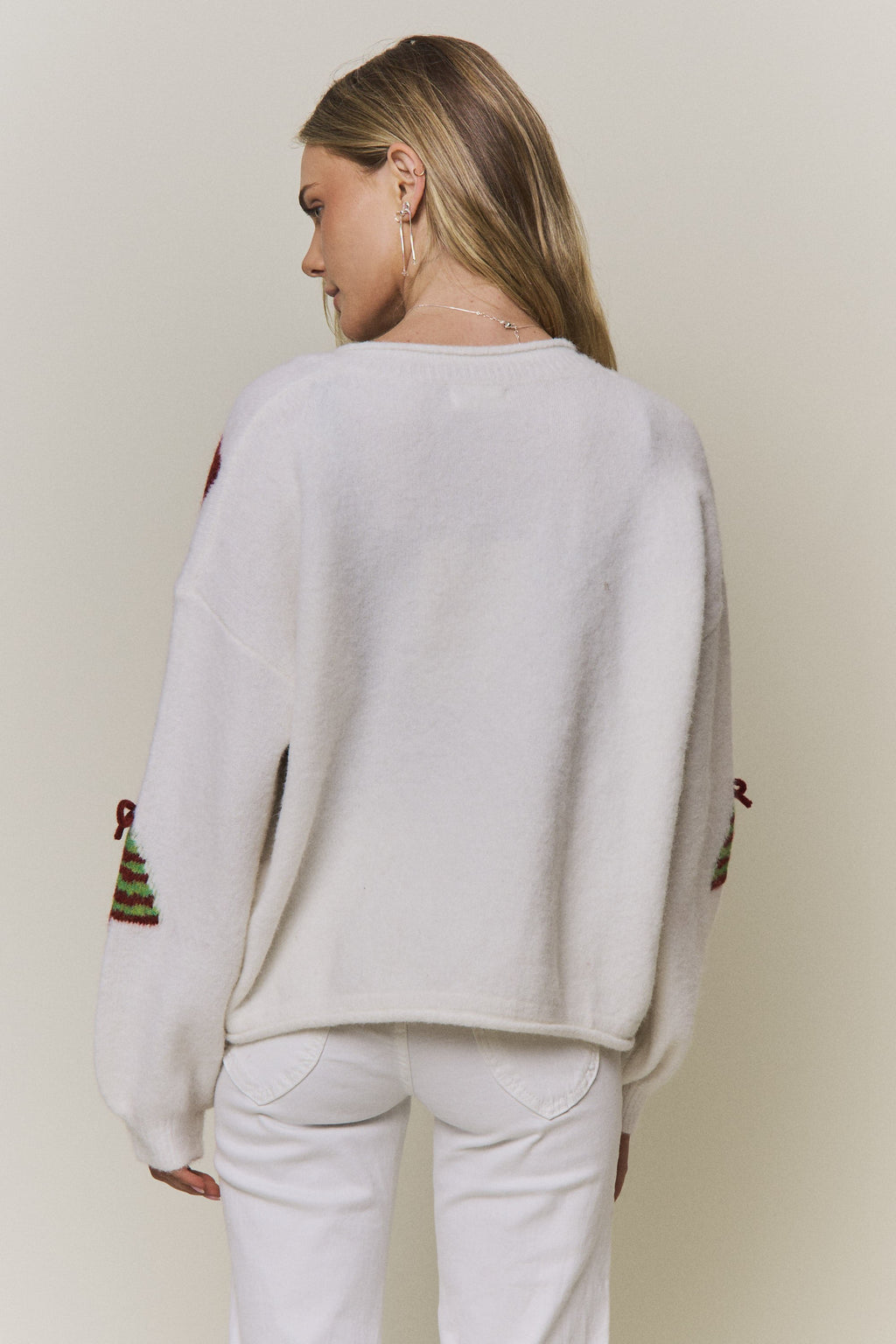Festive Christmas Trees Button Knit Cardigan