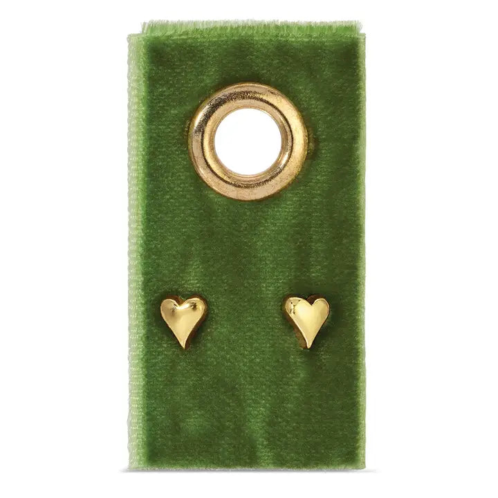 Simple Heart Studs On Velvet Gift Tag