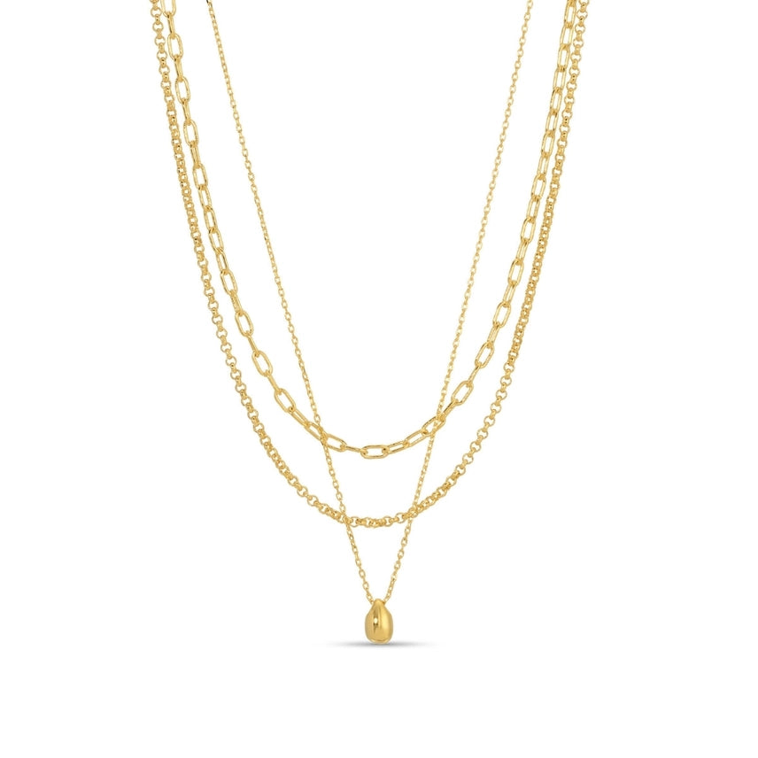 Delicate Layered Teardrop Necklace – Elegant & Minimal