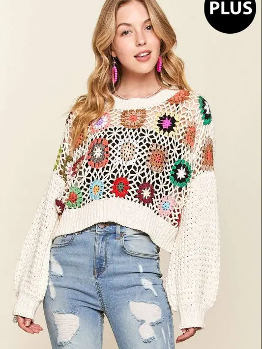 Plus Size Multi Color Crop Top
