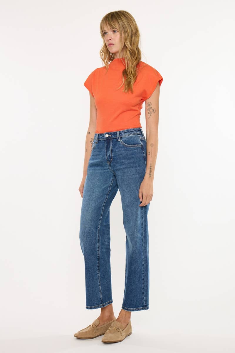 Kan Can Dark Wash Low Slung Baggy Straight Jean - Comfort Stretch