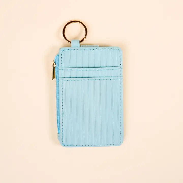 Ripple Ridge Keychain Wallet–Blue