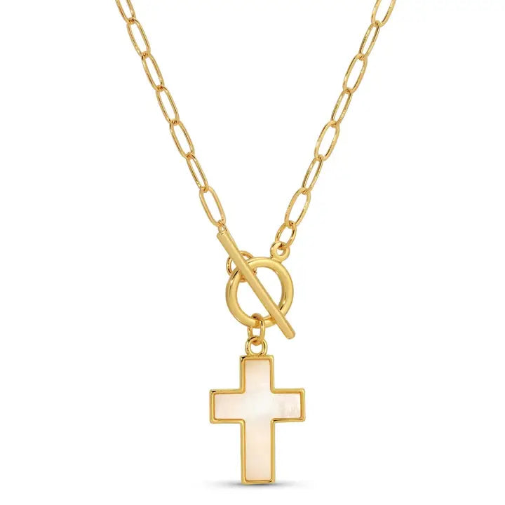 Front Toggle Cross Pendant Necklace