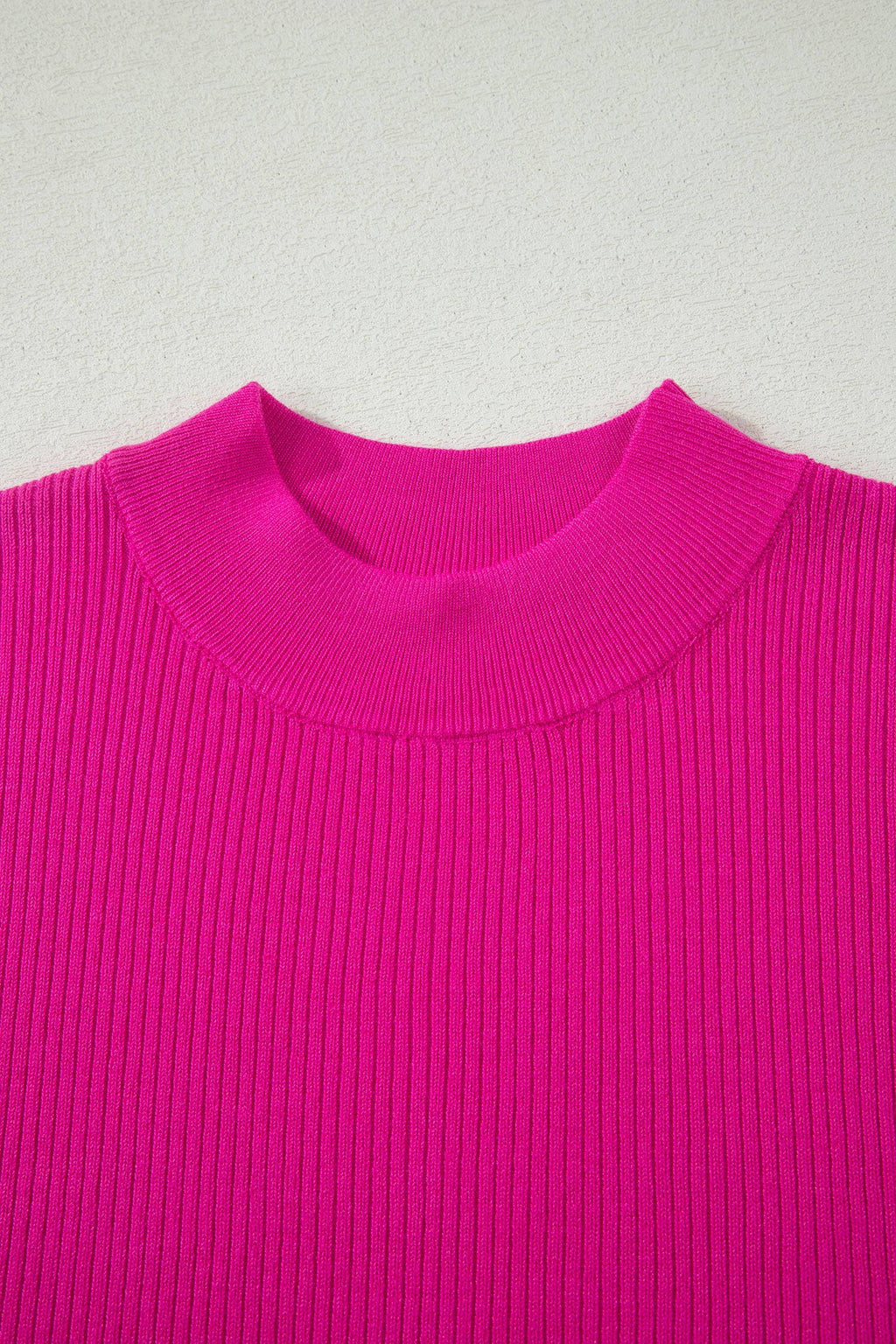 Solid Color Lightweight Ribbed Knit Mock Neck Sweater (S-XL)