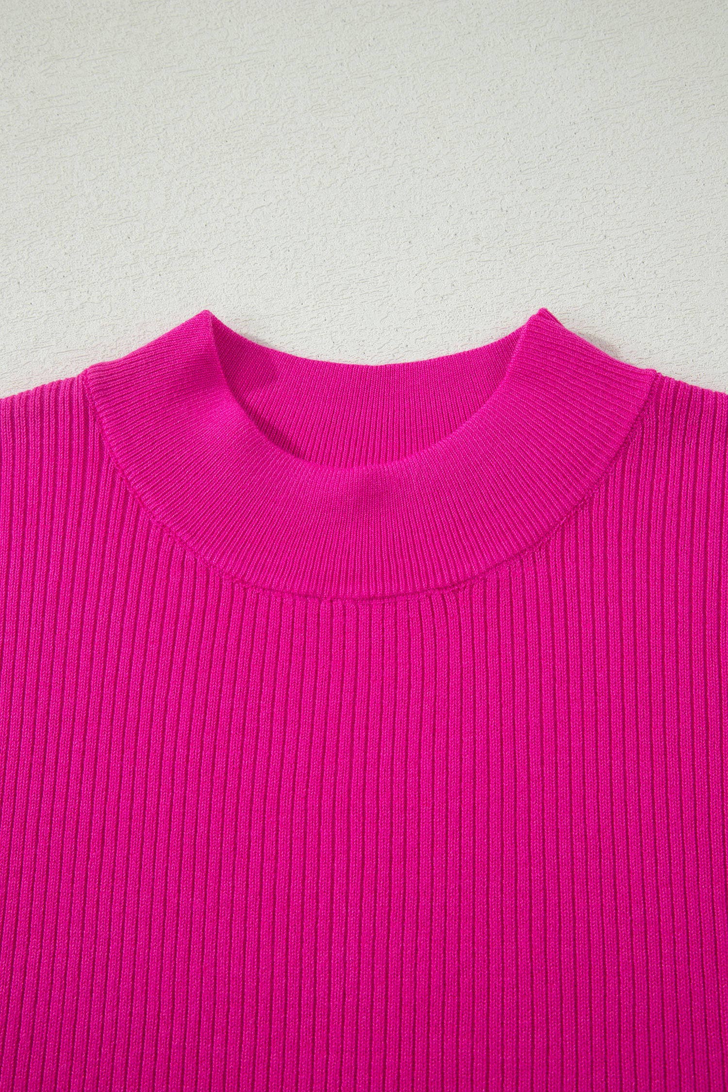 Solid Color Lightweight Ribbed Knit Mock Neck Sweater (S-XL)