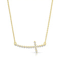 Delicate Cross Pendant with Cz Necklace