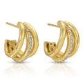 Glistening Triad Hoops with Pavé Accent