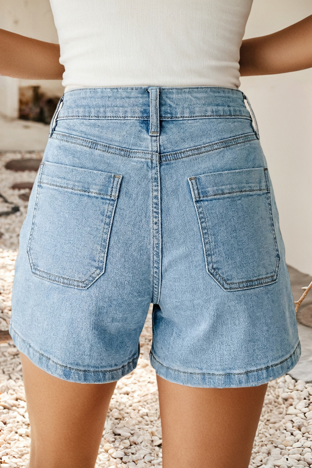 LDC High Rise Patch Pocket Denim Shorts